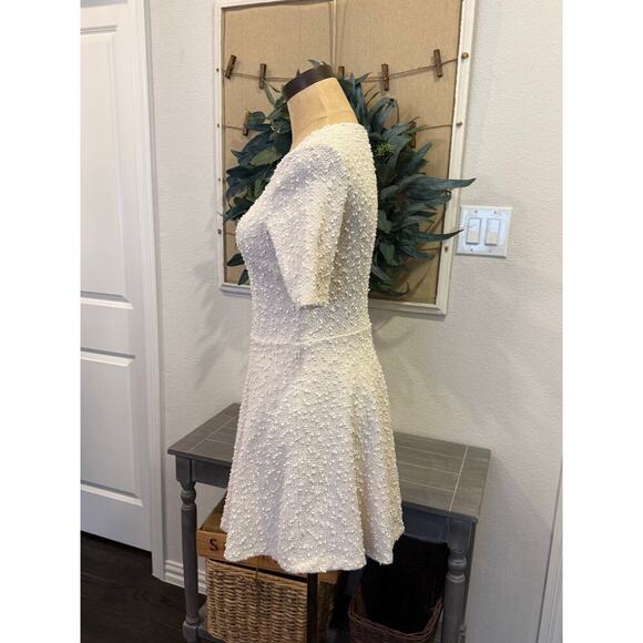 FOREVER 21 Ivory Textured A Line Fit Flare Dress Women size S - Picture 3 of 9